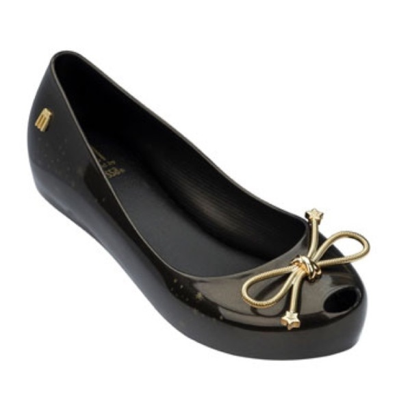 Mini Melissa Mel Dreamed Girls Ultragirl Elements Ballet Flat Starry Bronze sz 1 - Picture 1 of 10